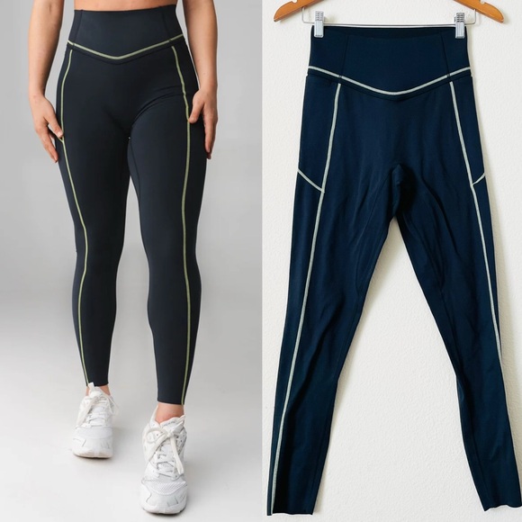 Vitality MEDIUM Activate high rise leggings in Midnight Lime Contrast - Picture 1 of 8